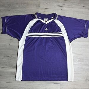 Vintage 90s Adidas Made in USA Purple Soccer Jersey Shirt XL #8